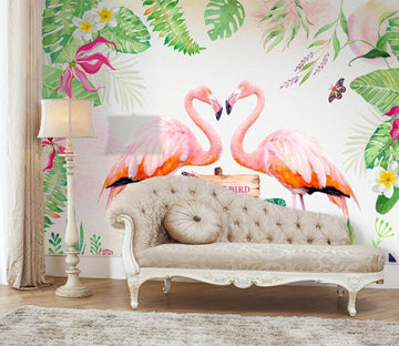 3D Flower Flamingo WC1508 Wall Murals