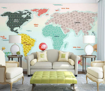 3D Color World Map WC1576 Wall Murals
