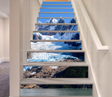 3D Snow Mountains 098 Stair Risers