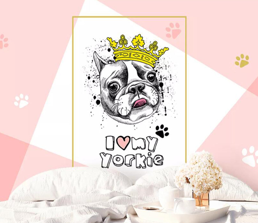 3D Crown Dog WC2020 Wall Murals