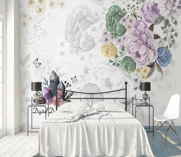 3D Stone Butterfly WC1455 Wall Murals