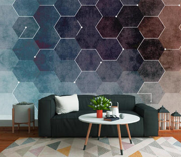 3D Blue Hexagon WC2513 Wall Murals