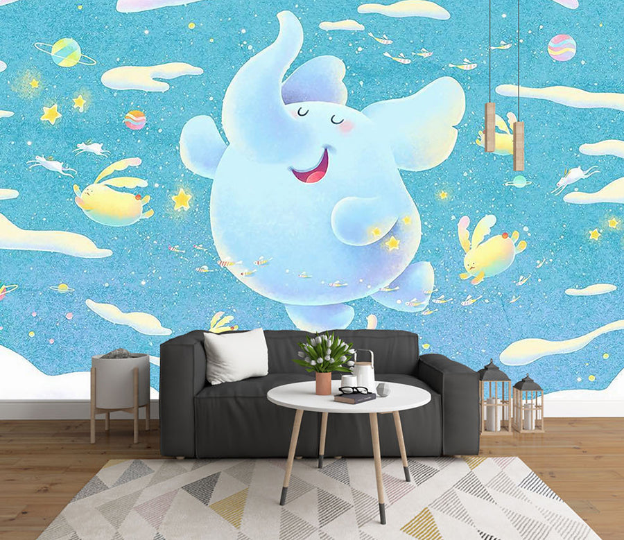 3D Fat Elephant WG437 Wall Murals