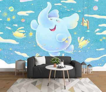 3D Fat Elephant WG437 Wall Murals