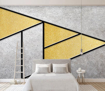 3D Yellow Triangle WC1862 Wall Murals