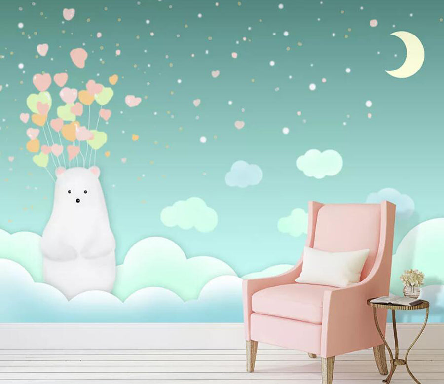 3D Moon Balloon WC1578 Wall Murals