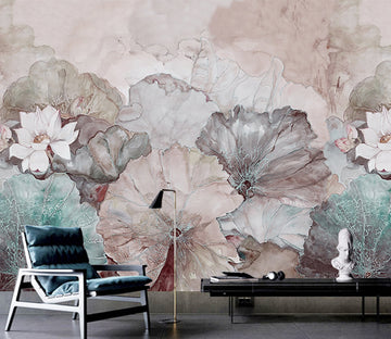 3D Beautiful Lotus WG310 Wall Murals
