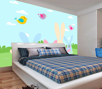 3D Cute Rabbit WG414 Wall Murals