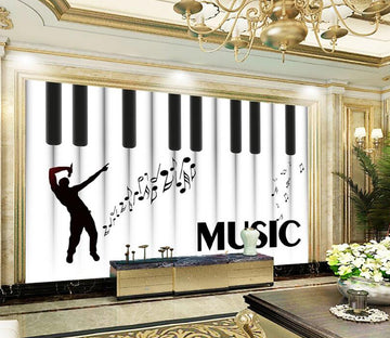 3D Piano Key WC2500 Wall Murals
