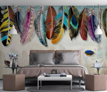 3D Colored Feather WG1204 Wall Murals