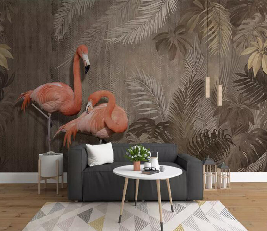 3D Flamingo Cute WG1133 Wall Murals