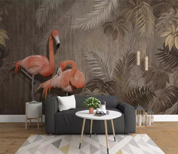 3D Flamingo Cute WG1133 Wall Murals