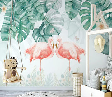 3D Flower Flamingo WC2446 Wall Murals