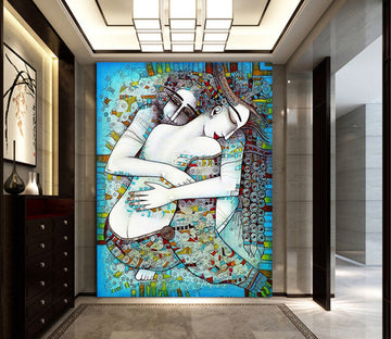 3D Girl Hug WG144 Wall Murals