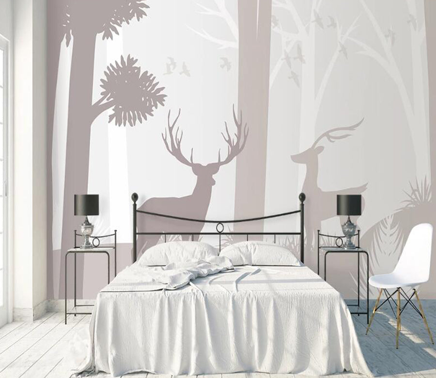 3D Shadow Deer WC2101 Wall Murals