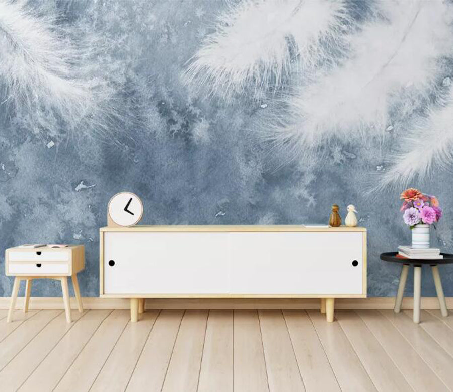 3D White Fluff WG833 Wall Murals