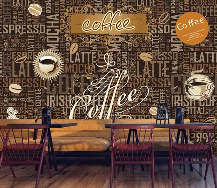 3D Coffee English WC1482 Wall Murals