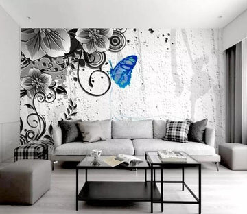 3D Blue Butterfly WG597 Wall Murals
