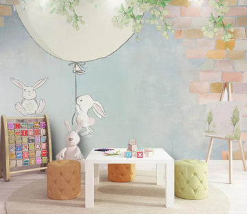 3D Balloon Rabbit WC1838 Wall Murals