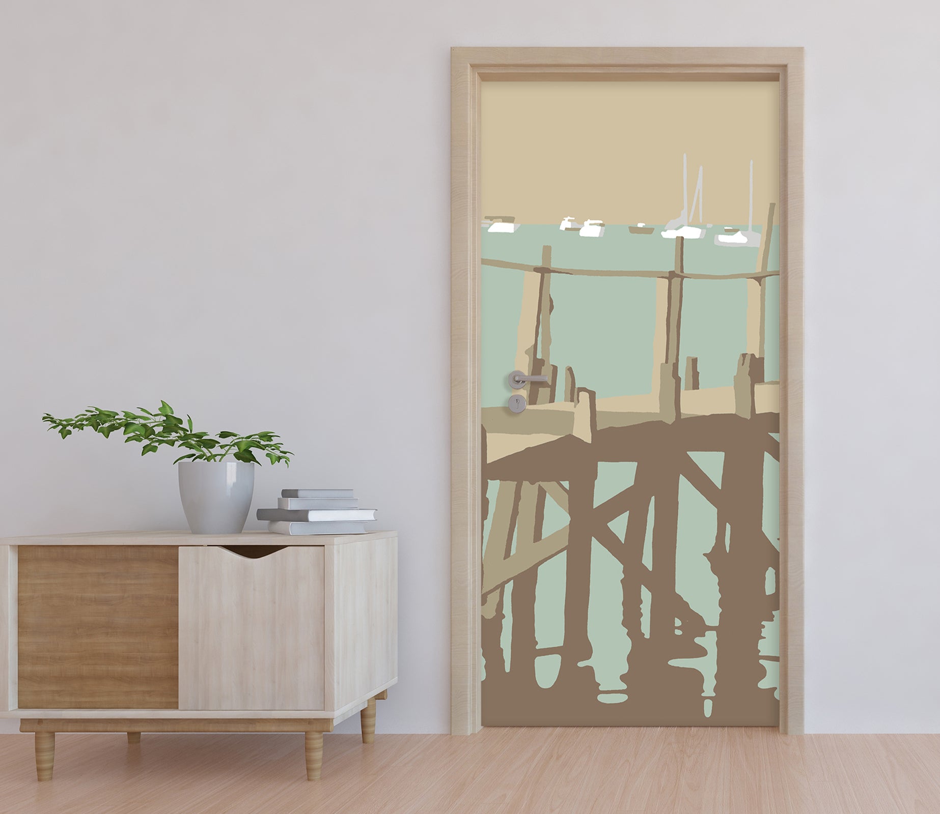 3D Wooden Bridge 9263 Steve Read Door Mural