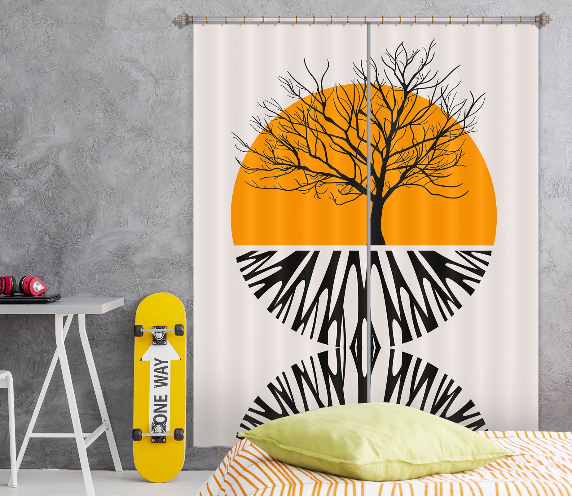 3D Yellow Sun Pattern 1135 Boris Draschoff Curtain Curtains Drapes