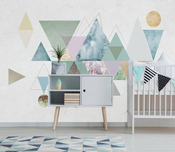 3D Stack Of Multiple Triangle Colors 2347 Wall Murals