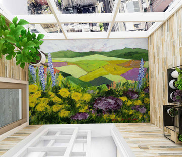 3D Flower Bush Lawn Hillside 9659 Allan P. Friedlander Floor Mural  Wallpaper Murals Self-Adhesive Removable Print Epoxy