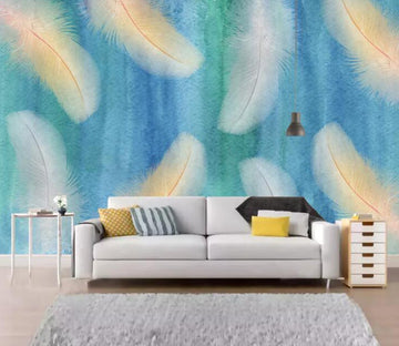 3D Yellow Feather WC1613 Wall Murals