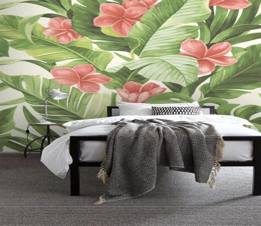3D Safflower Green Leaves 835 Wall Murals