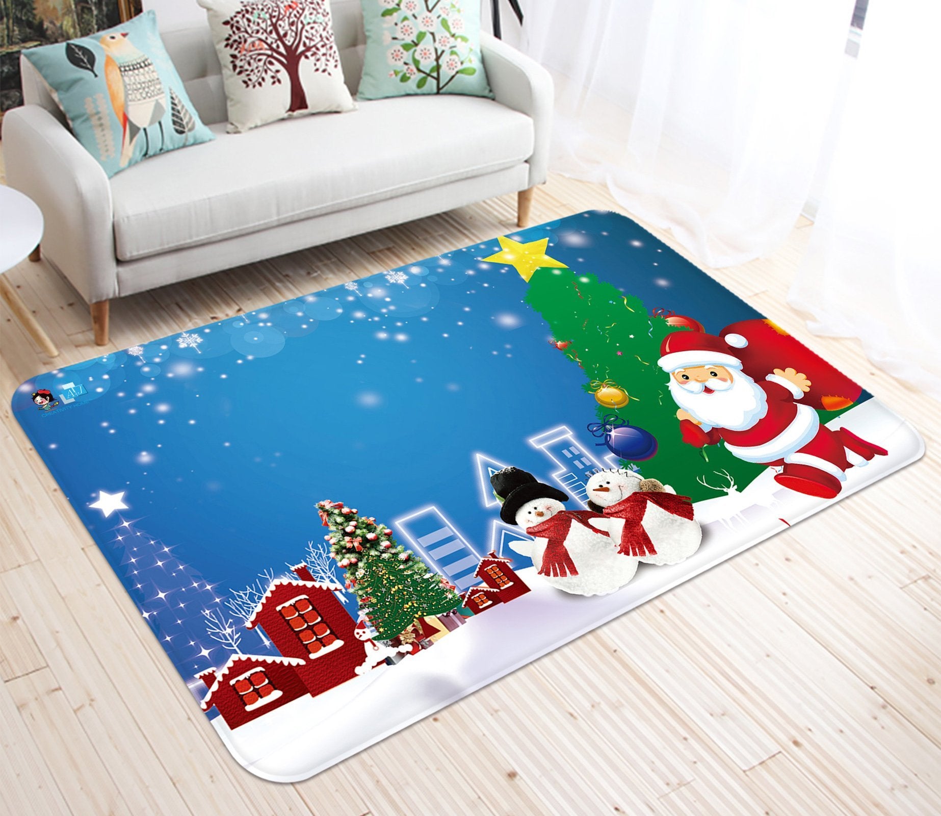 3D Cartoon Christmas Star 004 Non Slip Rug Mat Mat AJ Creativity Home 
