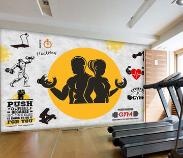 3D Fitness Equipment 051 Wall Murals Wallpaper AJ Wallpaper 2 