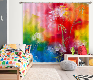 3D Bright Red Flower 2423 Skromova Marina Curtain Curtains Drapes