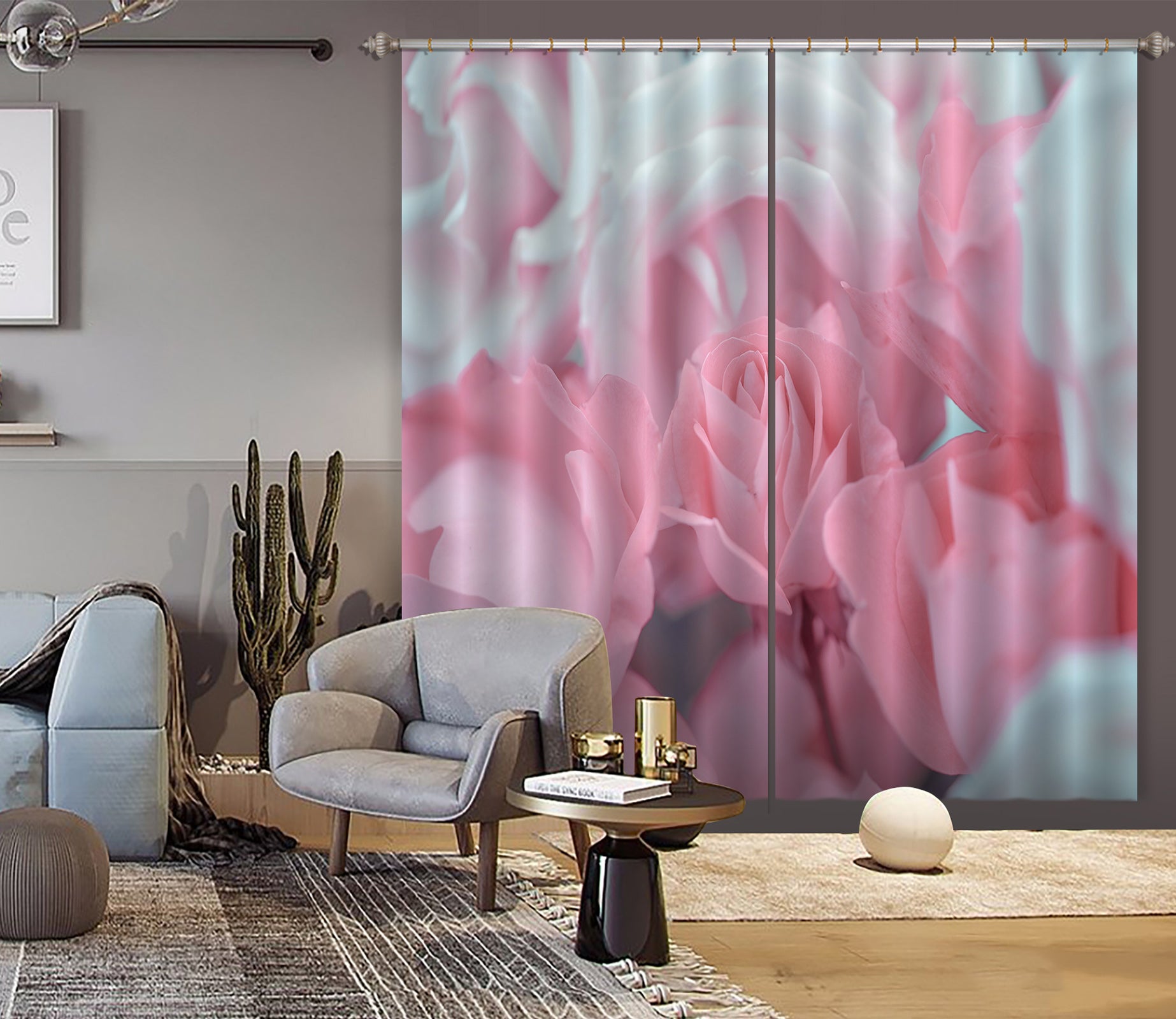 3D Beautiful Rose 6517 Assaf Frank Curtain Curtains Drapes