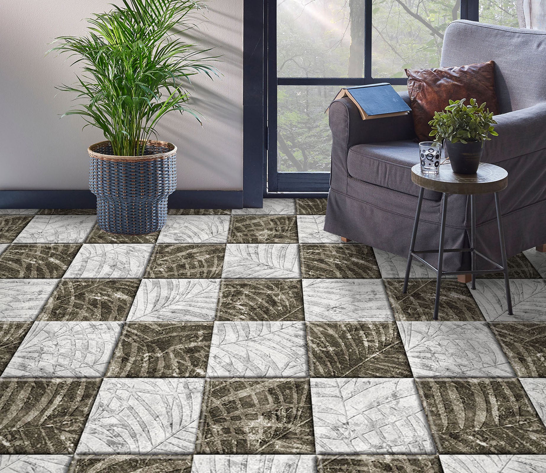 3D Faint Leaf Pattern 987 Floor Mural  Wallpaper Murals Self-Adhesive Removable Print Epoxy