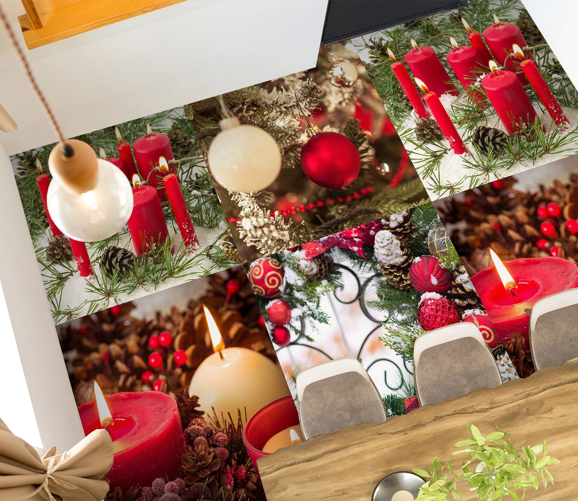 3D Red Candle 9871 Assaf Frank Floor Mural  Wallpaper Murals Self-Adhesive Removable Print Epoxy