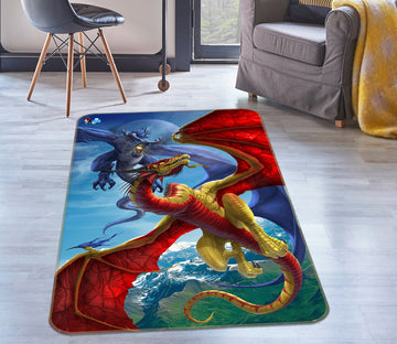 3D Fly Dragon 4146 Tom Wood Rug Non Slip Rug Mat