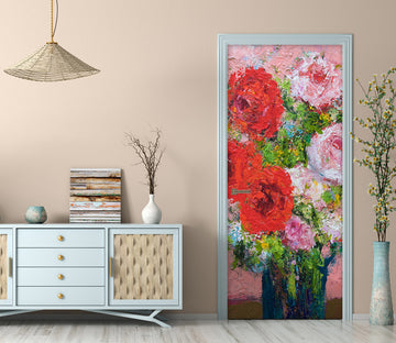3D Red Pink Flowers Vase 93139 Allan P. Friedlander Door Mural