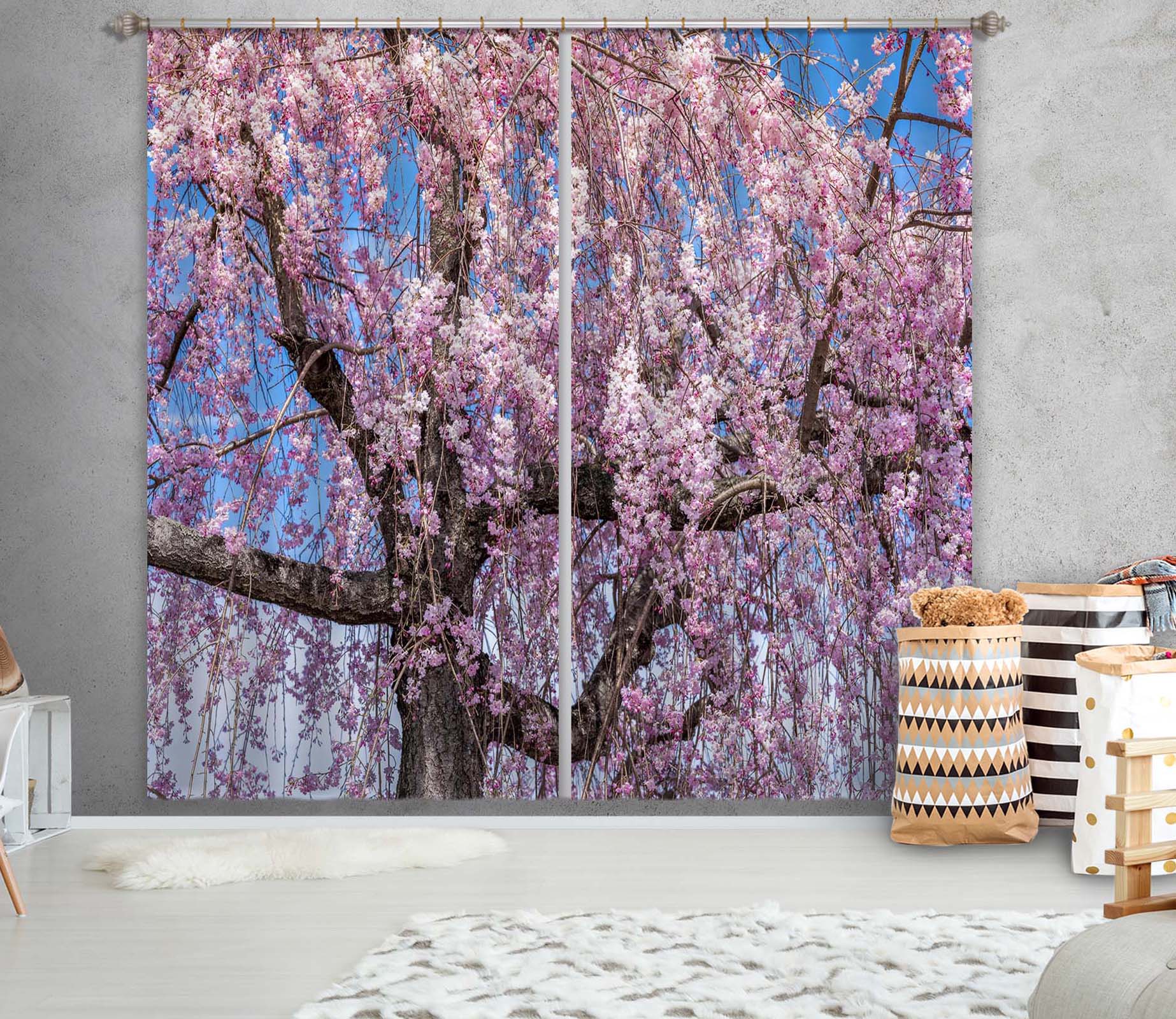 3D Peach Tree 059 Marco Carmassi Curtain Curtains Drapes
