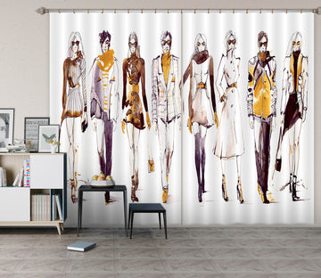 3D Fashion Woman 716 Curtains Drapes