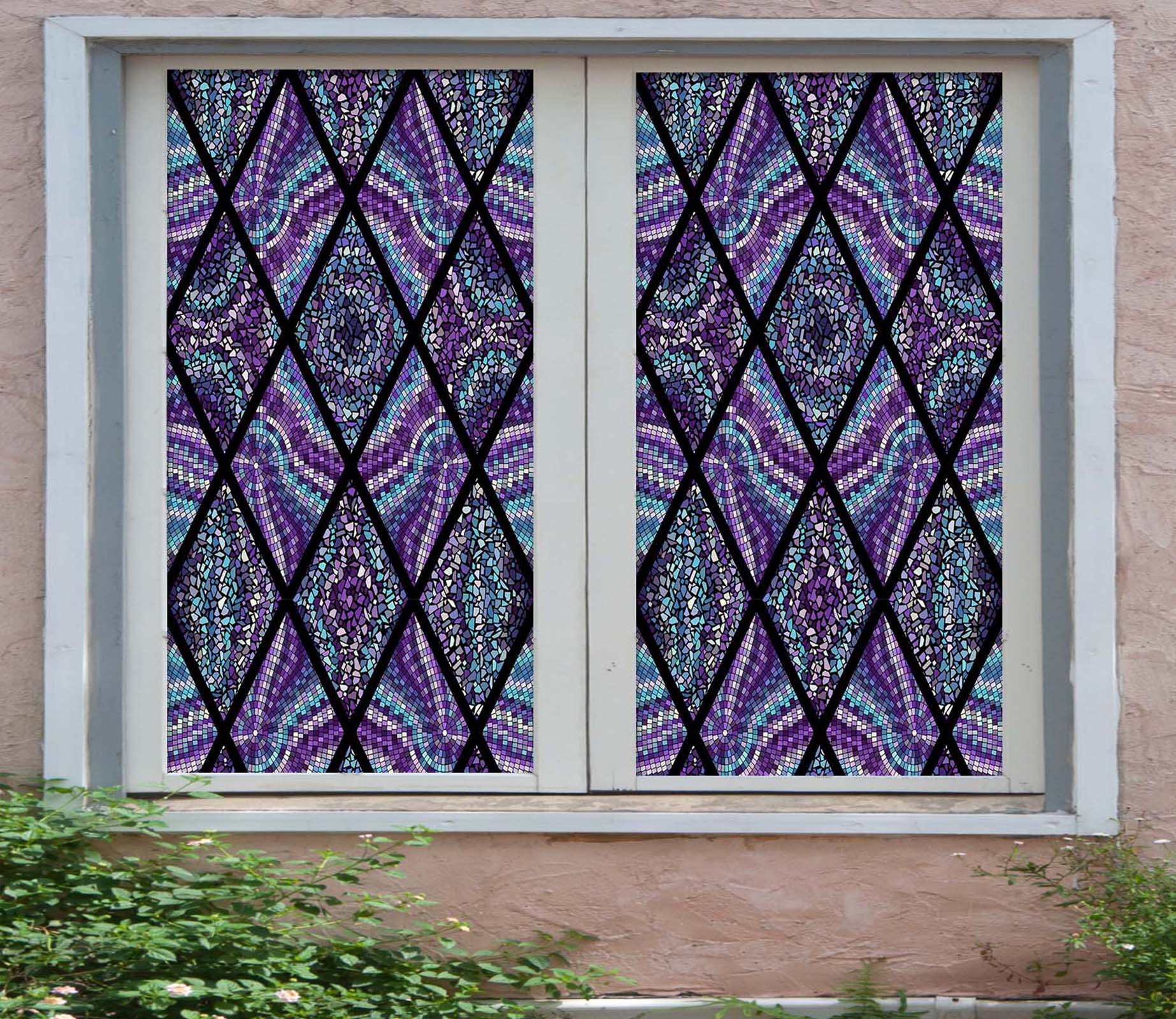 3D Graphic Fragmentation 375 Window Film Print Sticker Cling Stained Glass UV Block