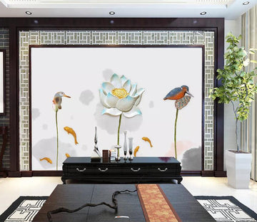 3D Magpie Lotus WC40 Wall Murals Wallpaper AJ Wallpaper 2 