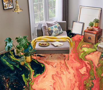 3D Red And Green Texture 1184 Floor Mural  Wallpaper Murals Self-Adhesive Removable Print Epoxy