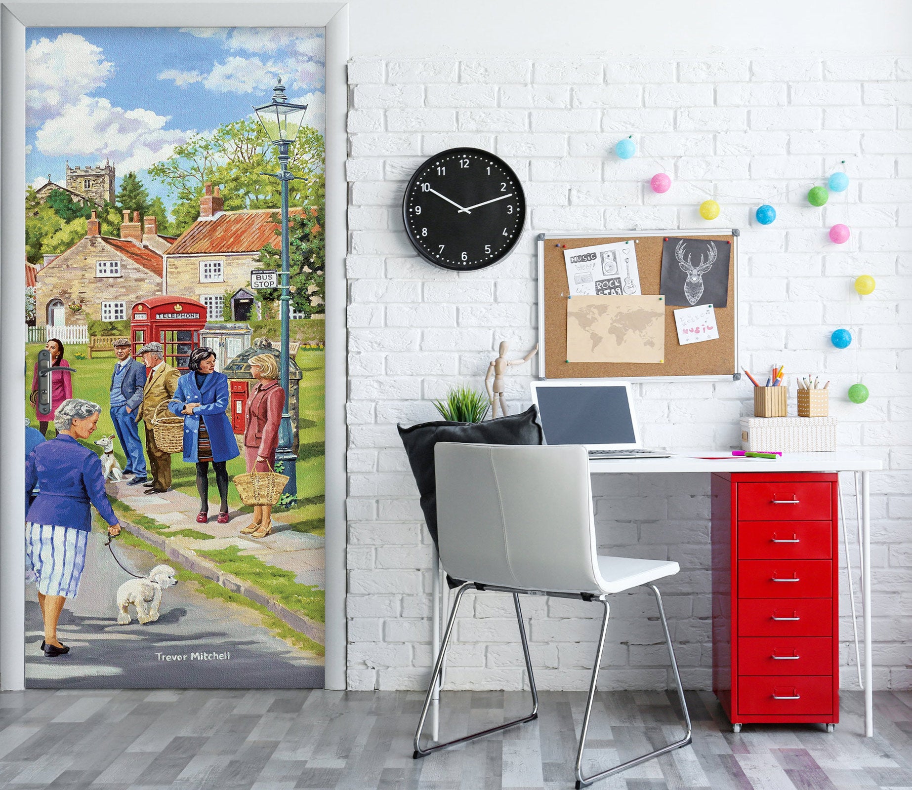 3D Pedestrian House Grass 103187 Trevor Mitchell Door Mural