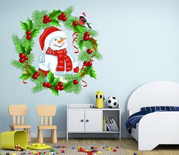3D Wreath Snowman Hat 31 Wall Stickers Wallpaper AJ Wallpaper 