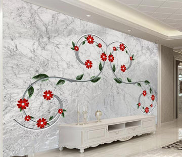 3D Small Red Flower WC1223 Wall Murals