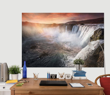 3D Canyon Waterfall 160 Marco Carmassi Wall Sticker