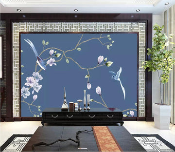 3D Flower Bird WC36 Wall Murals Wallpaper AJ Wallpaper 2 