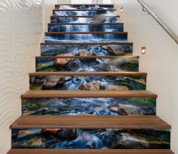 3D Rich Waterfall And Flowing Water 023 Stair Risers