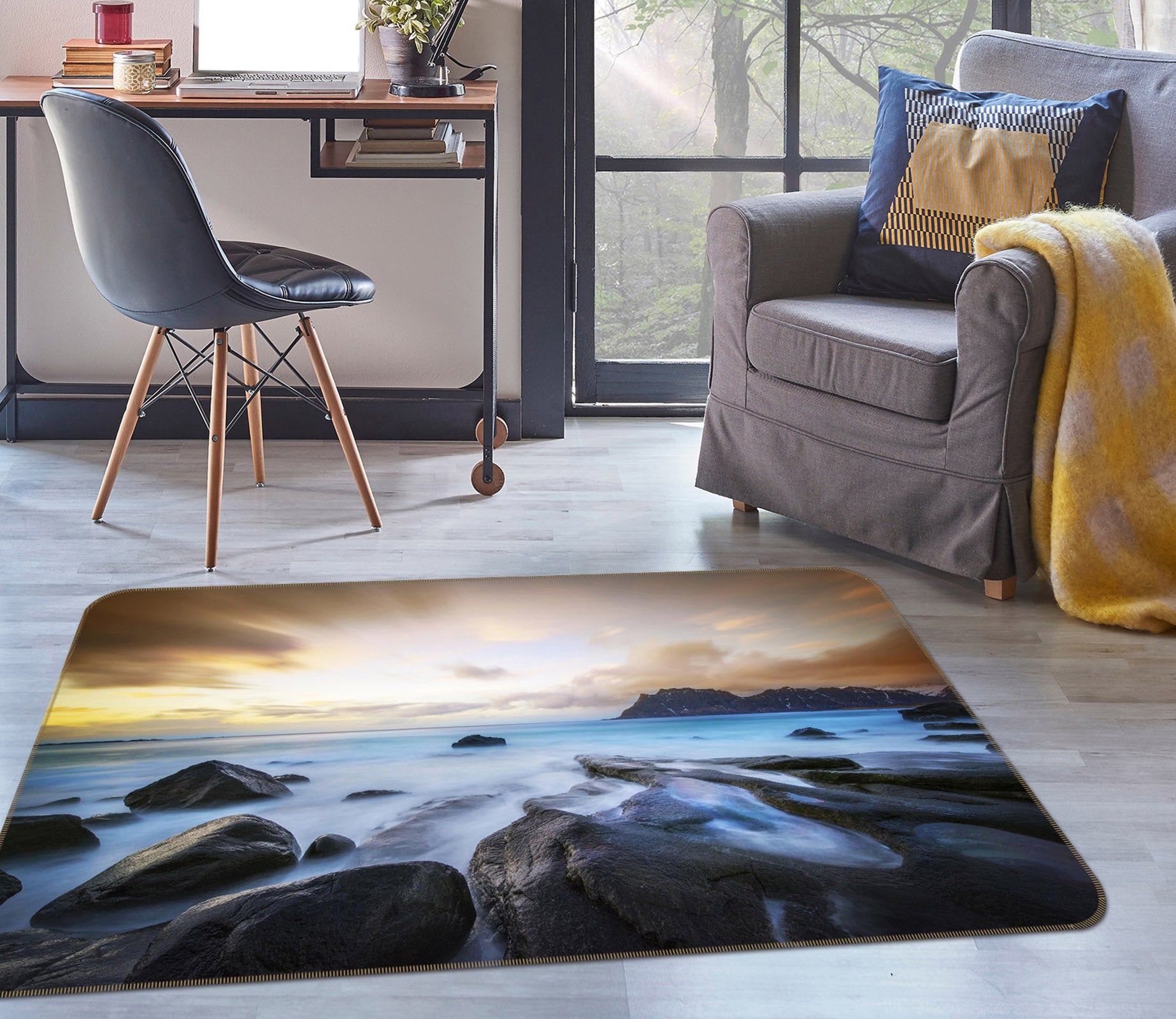 3D Sea Of Stones 1132 Marco Carmassi Rug Non Slip Rug Mat