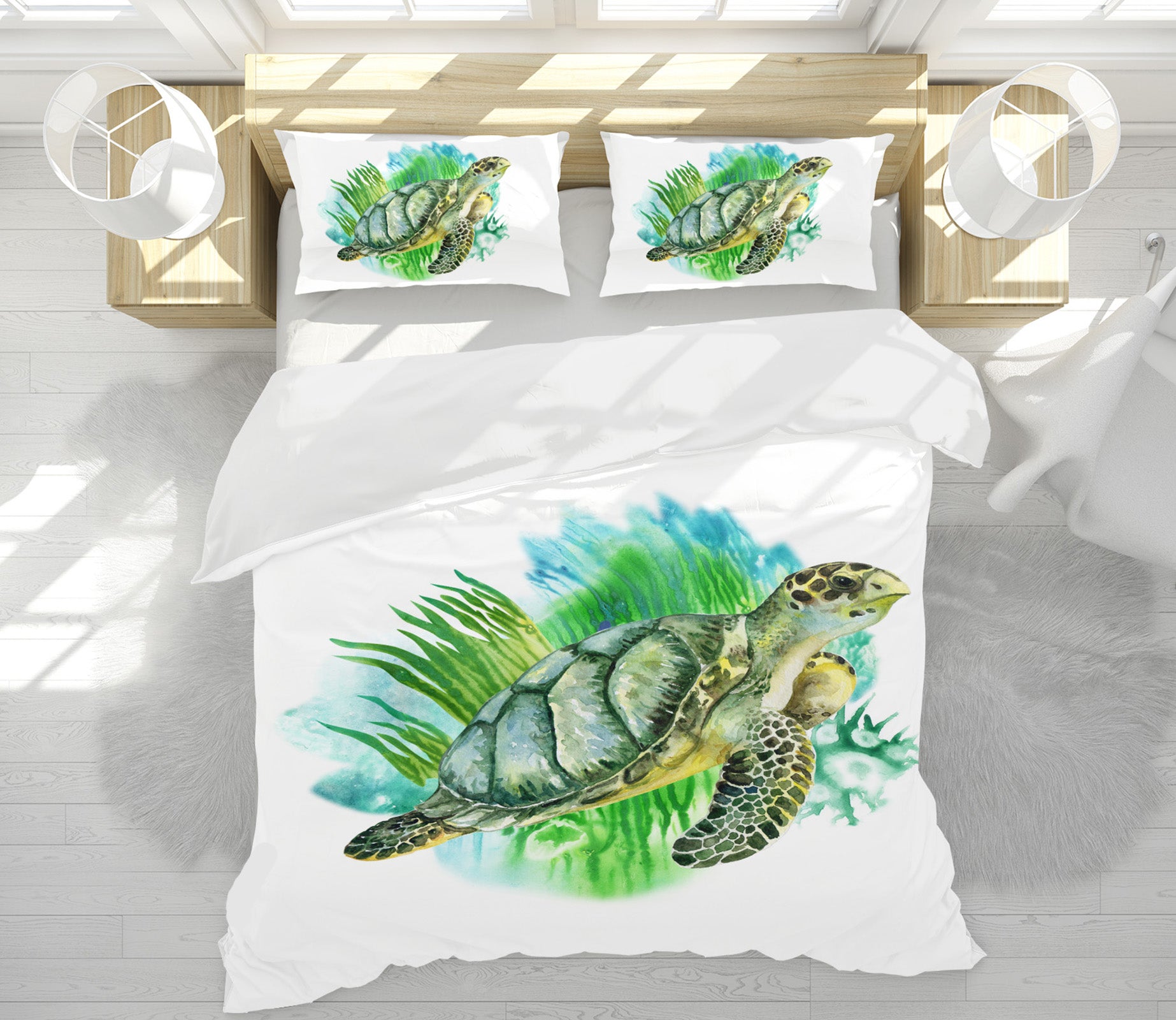 3D Grass Tortoise 64025 Bed Pillowcases Quilt